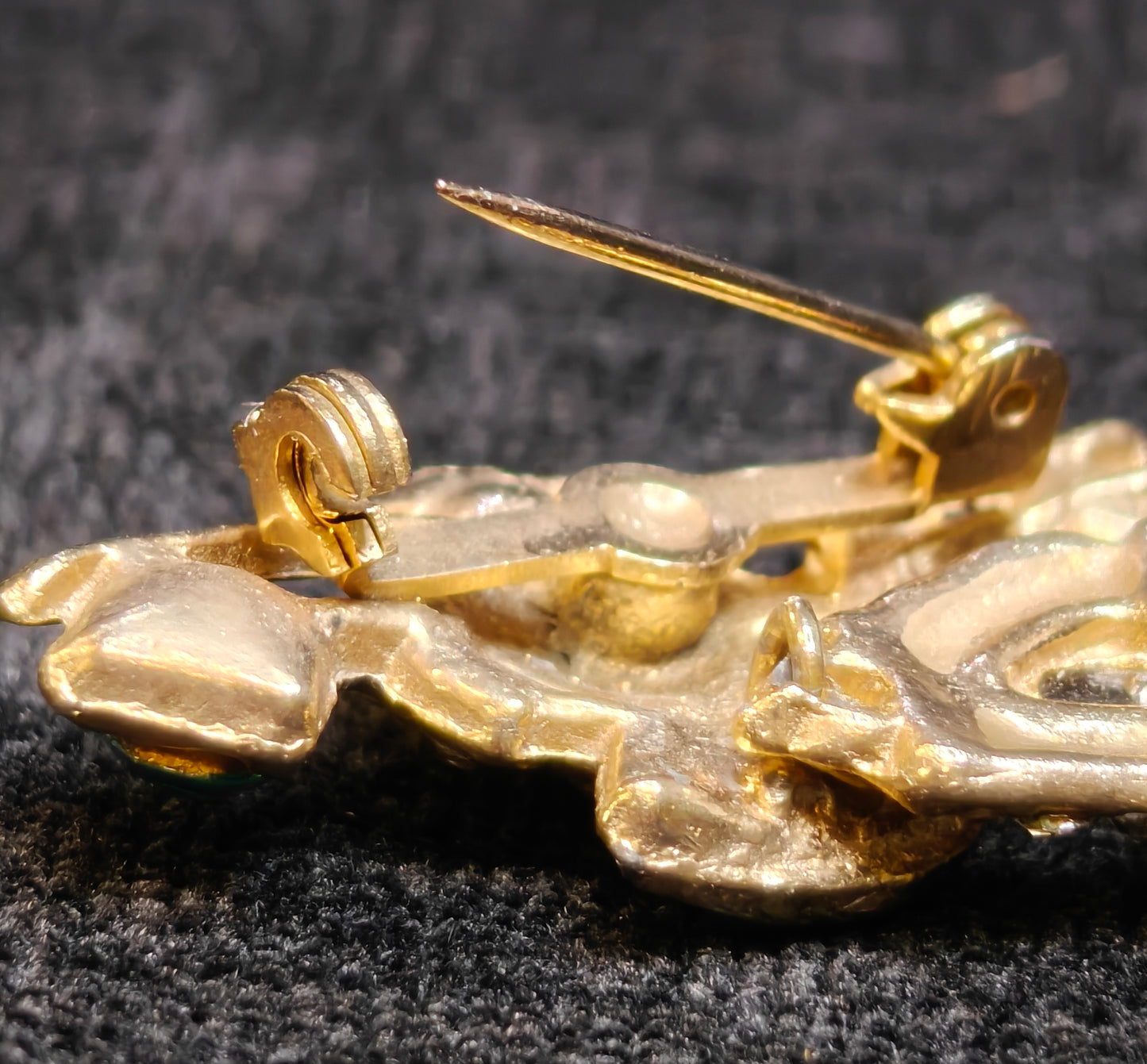Chinese Farmer Moveable Pins Blue Rhinestone and Pearl Set of 2