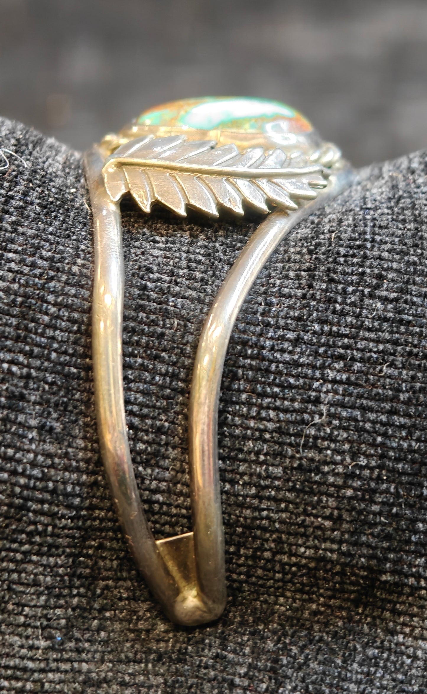 Tom Morgan Native American Turquoise and Silver Cuff Bracelet