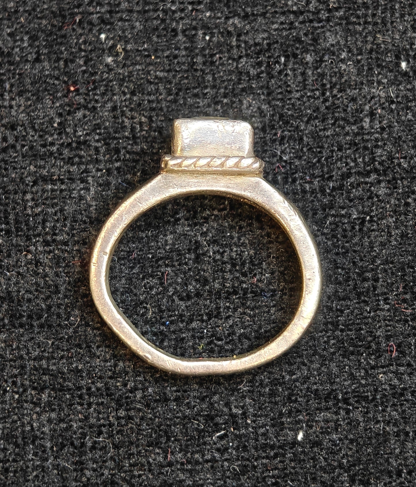 Glam Boho Fashion Cubic Zirconia Sterling Silver Rope Ring - Size 6.5
