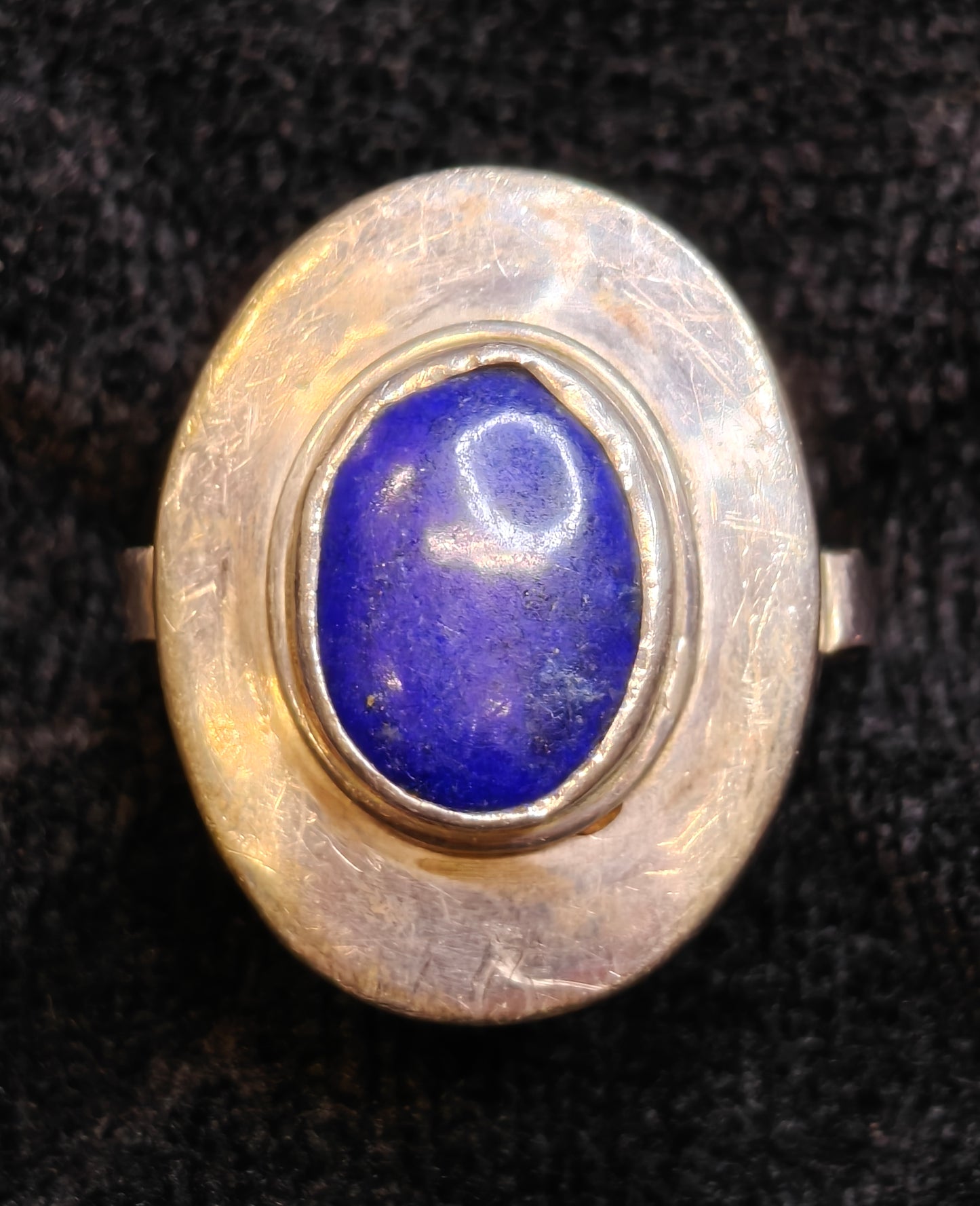 Natural Lapis Lazuli Vintage Ring - 925 Silver, Ladies - Size 8.5