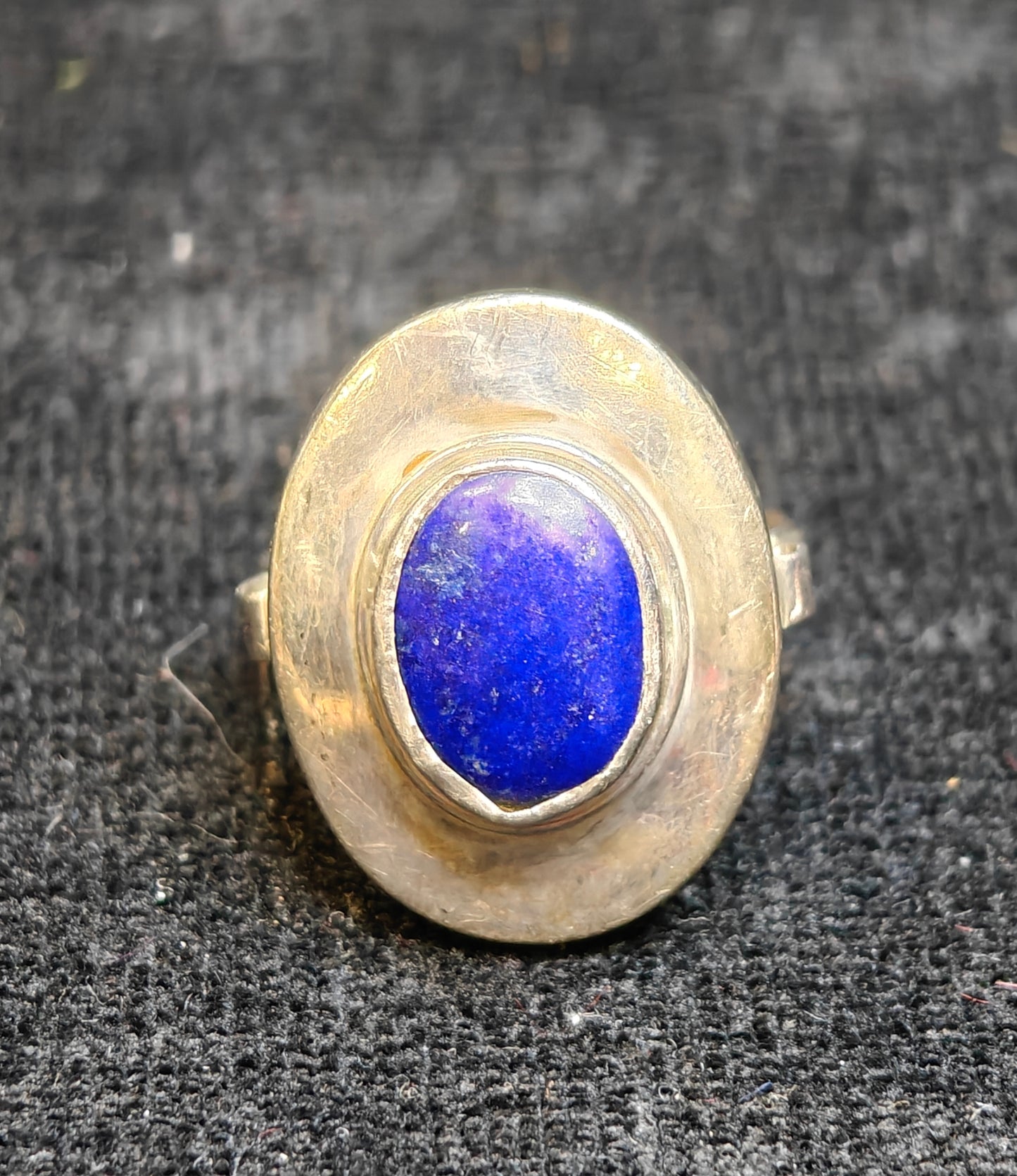 Natural Lapis Lazuli Vintage Ring - 925 Silver, Ladies - Size 8.5