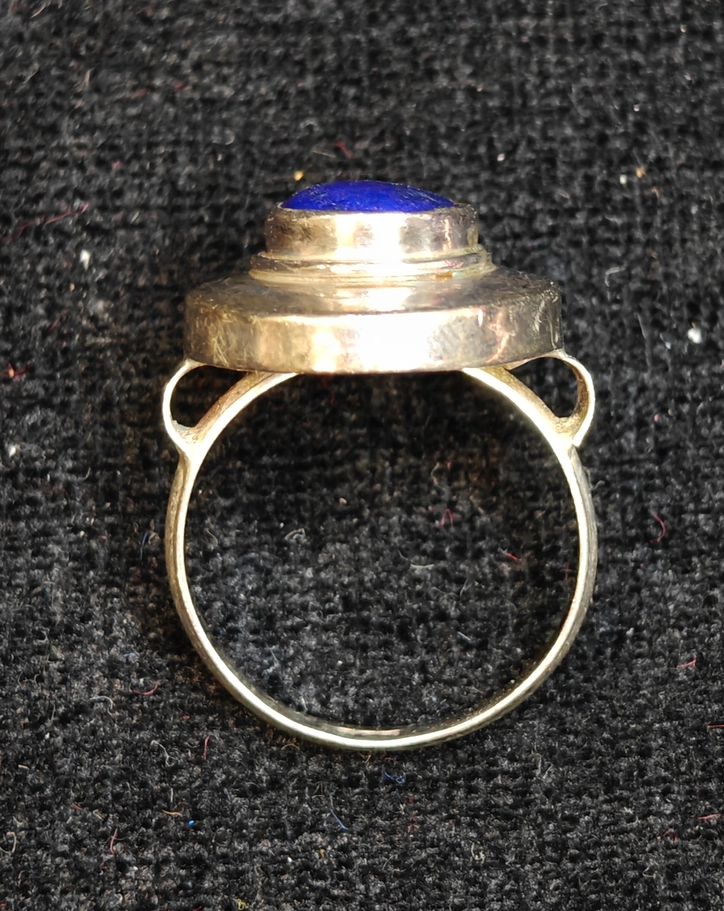 Natural Lapis Lazuli Vintage Ring - 925 Silver, Ladies - Size 8.5