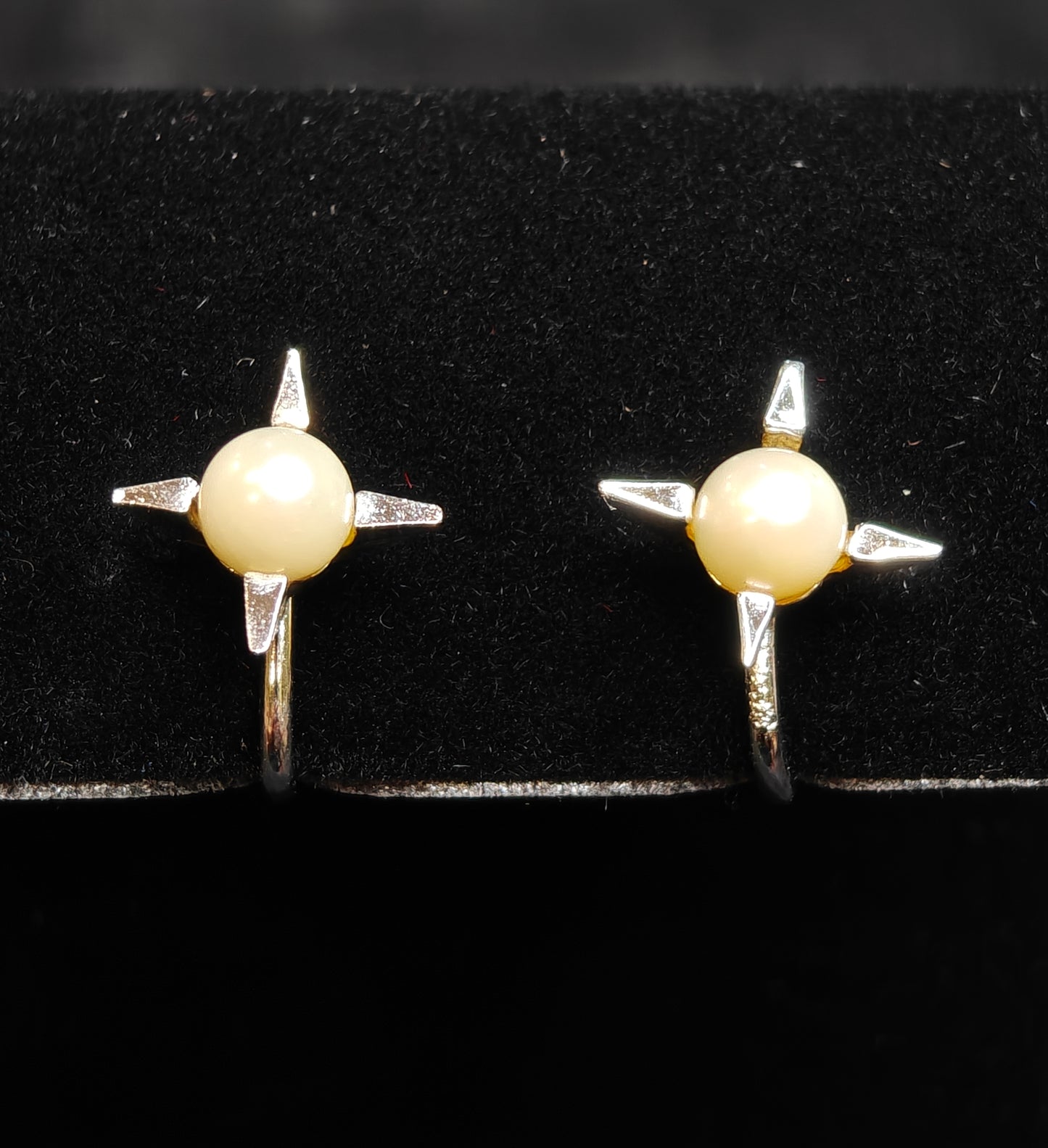 Cultured Pearl Sterling Silver Star Earrings