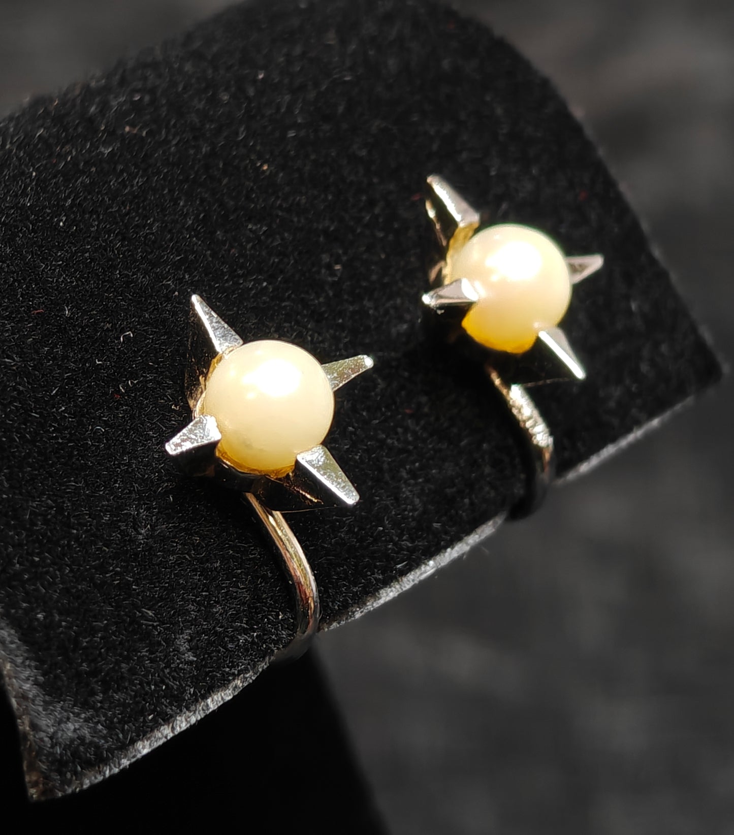 Cultured Pearl Sterling Silver Star Earrings