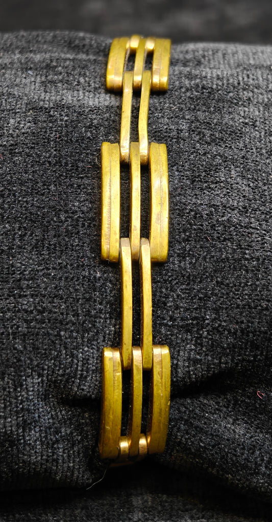 Brass Open Link Bracelet - Vintage 1960s Era Jewelry