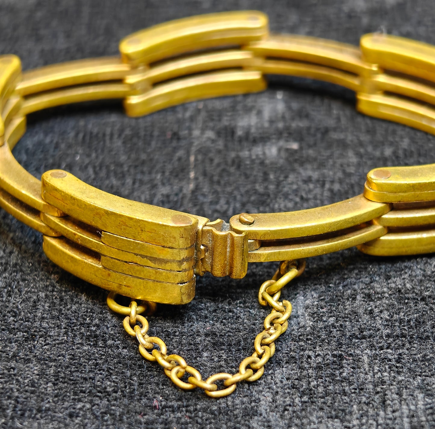 Brass Open Link Bracelet - Vintage 1960s Era Jewelry
