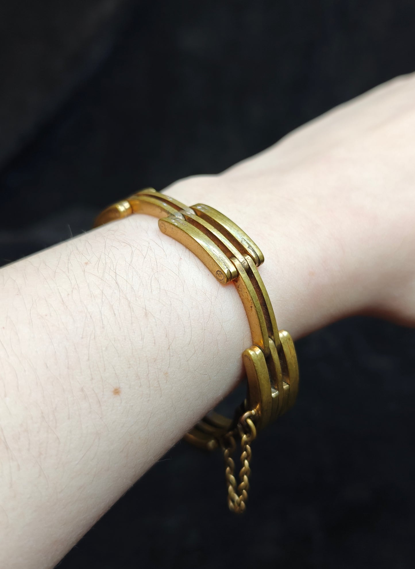 Brass Open Link Bracelet - Vintage 1960s Era Jewelry