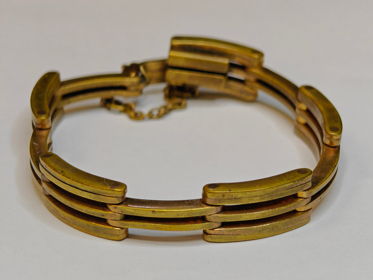 Brass Open Link Bracelet - Vintage 1960s Era Jewelry