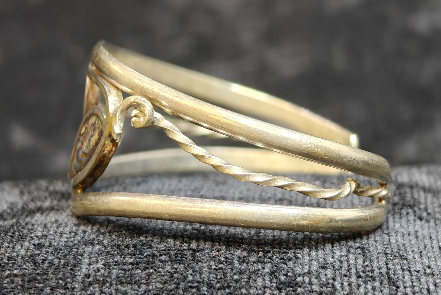 Alpaca Silver and Abalone Cuff Bracelet - Small Petite Size Jewelry - Seashell Jewelry