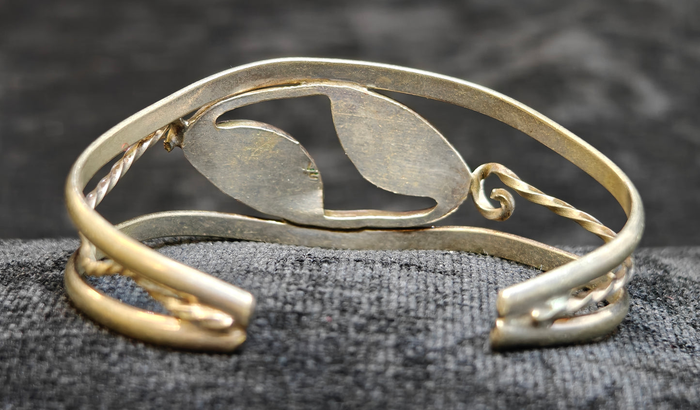 Alpaca Silver and Abalone Cuff Bracelet - Small Petite Size Jewelry - Seashell Jewelry