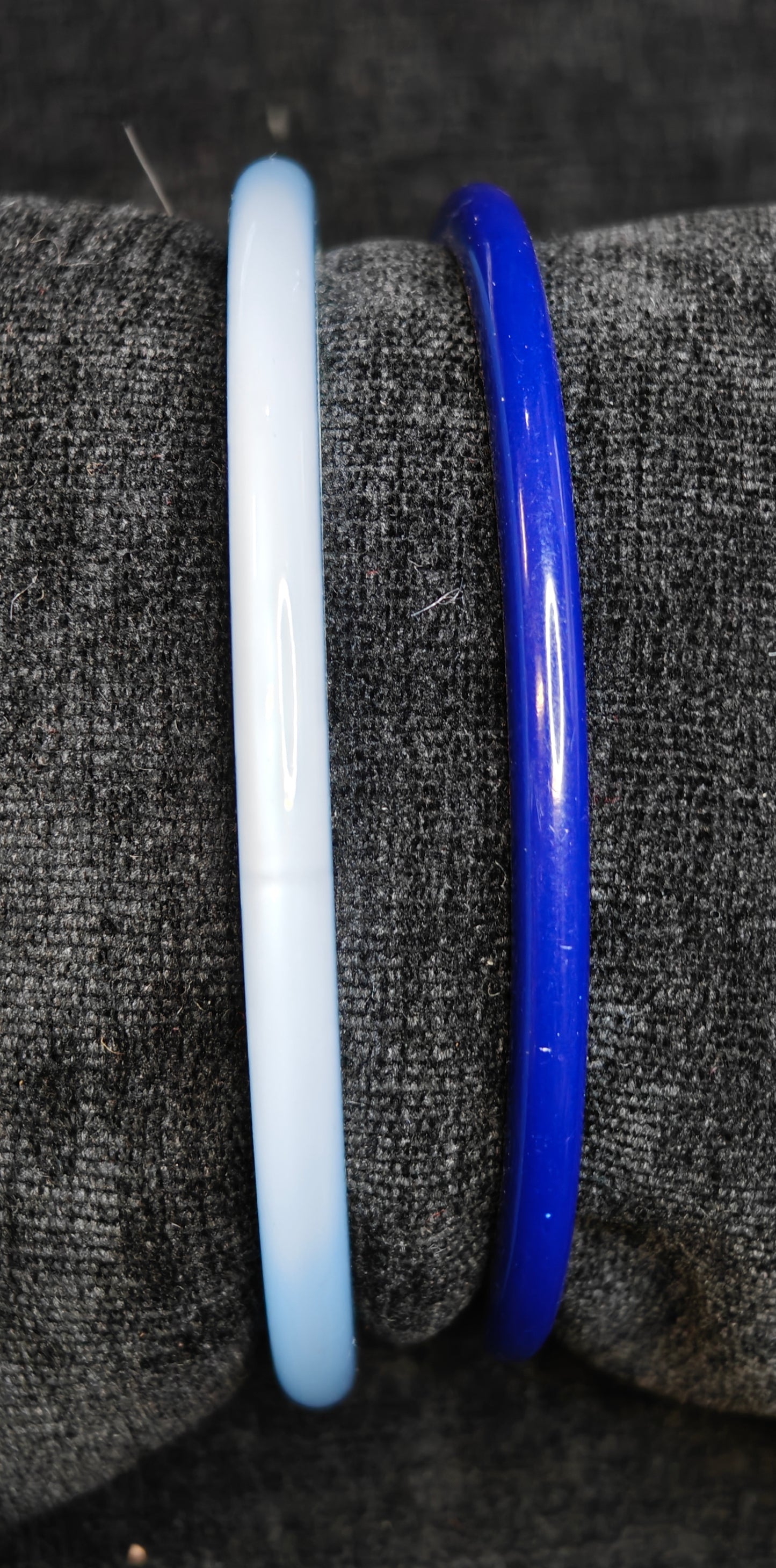 Eight Plastic Blue and White Bangles