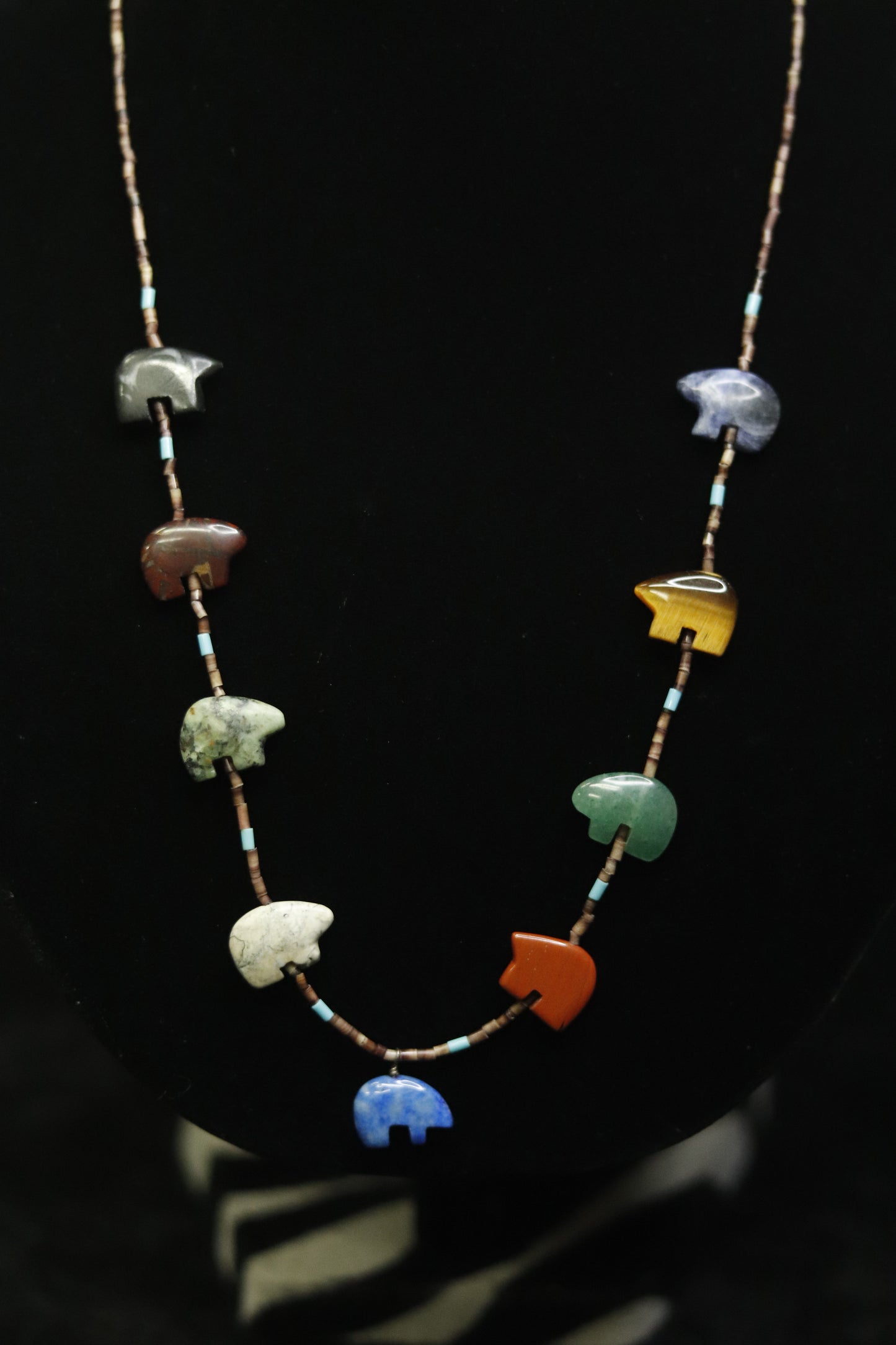 Zuni Tribe Bear Pendants Necklace- Vintage Trade Jewelry