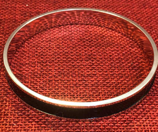 Black and Chrome Bangle - Vintage