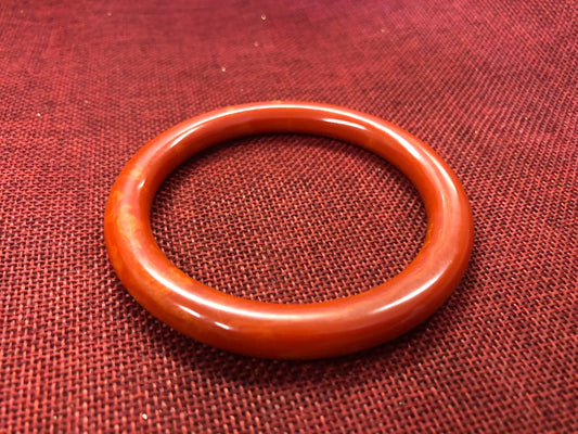 Bakelite Red and Yellow Marbled Bangle Bracelet - Vintage