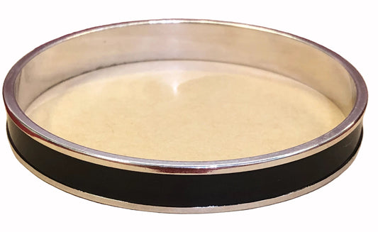 Black and Chrome Bangle - Vintage