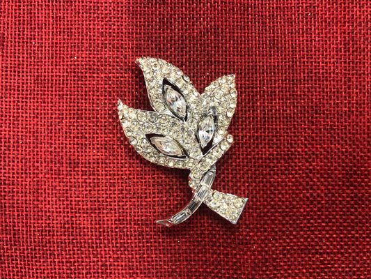 White Rhinestone Pin/Brooch - Vintage