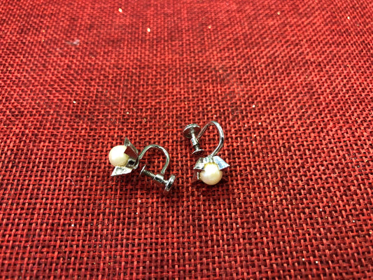 Cultured Pearl Sterling Silver Star Earrings