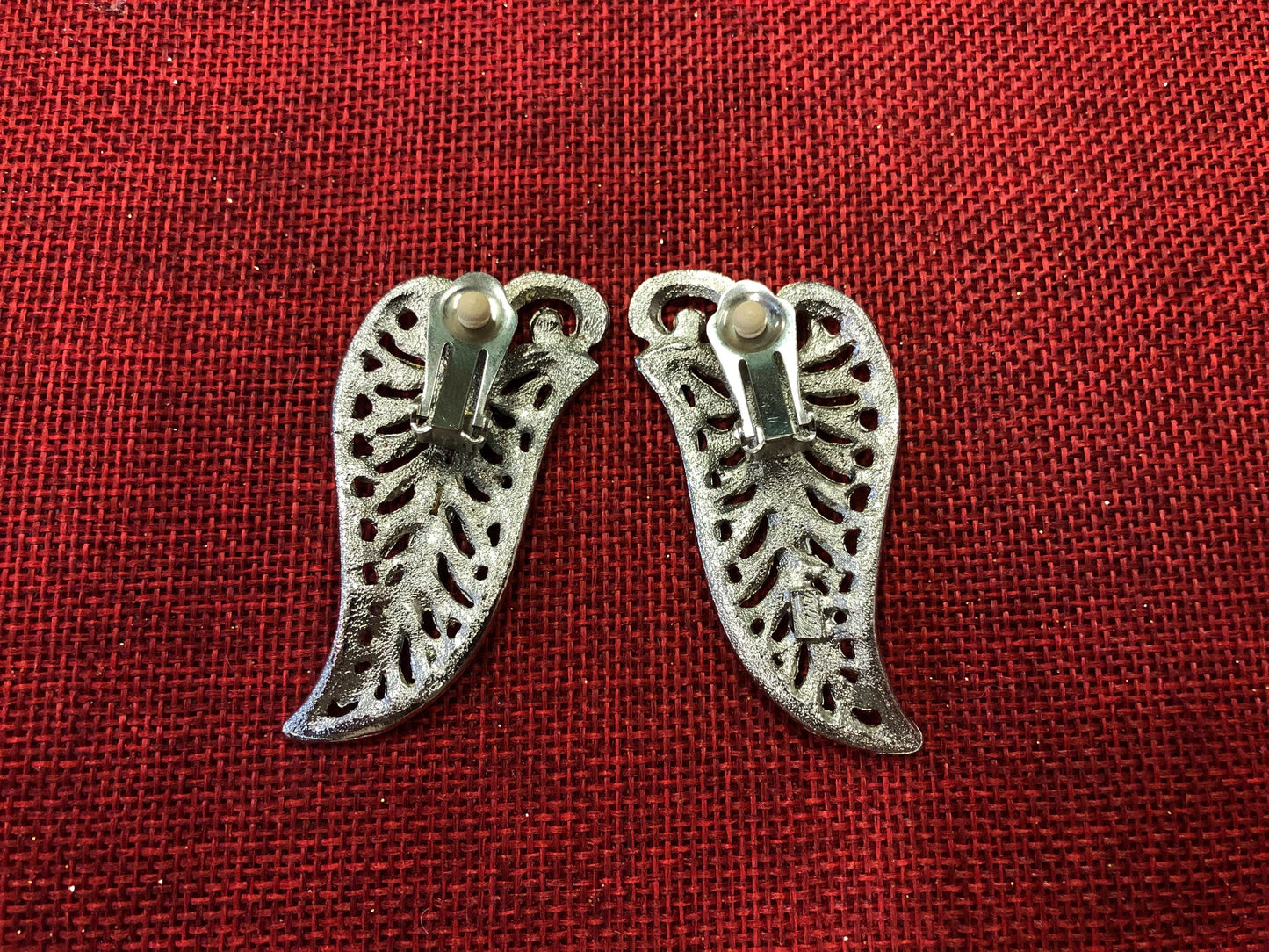 Leaf Earrings With Baguette And Cabochon Crystals