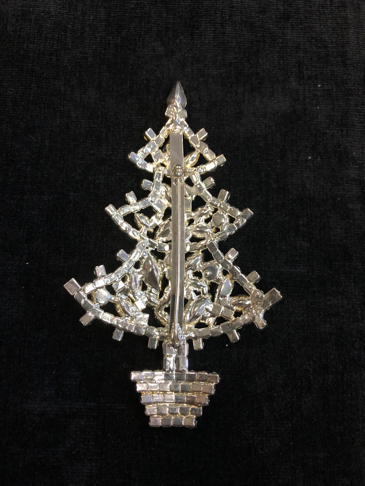 Crystal Christmas Tree Pin/ Brooch, Large, Colorful, and Vintage