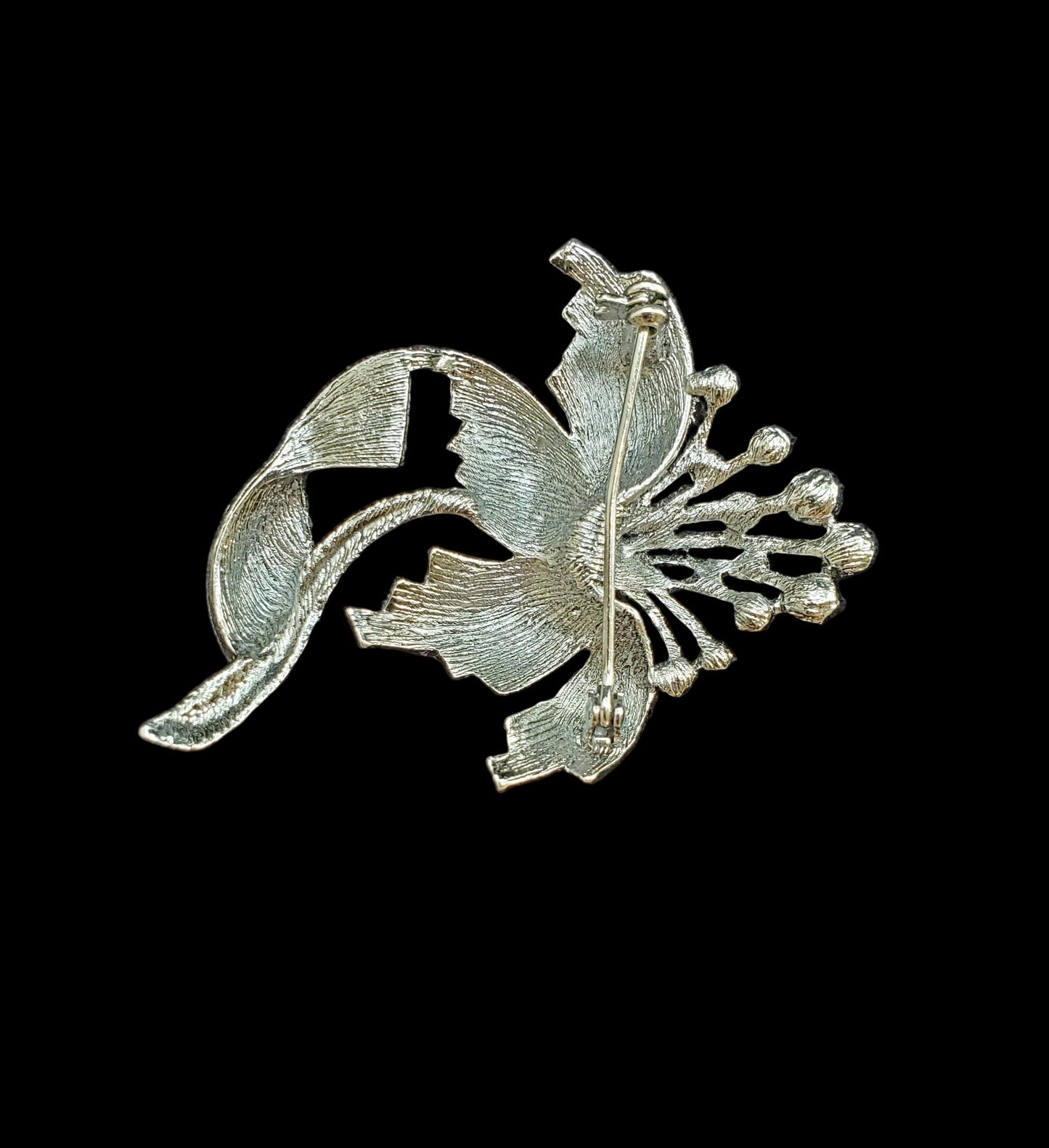 Spectacular Lilly Flower Brooch in Crystal and Silver - Vintage Art Deco Brooch Vintage 1930s Jewelry
