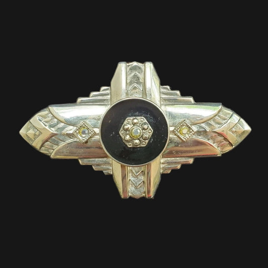 1940s Chrome Art Deco Pin/Brooch