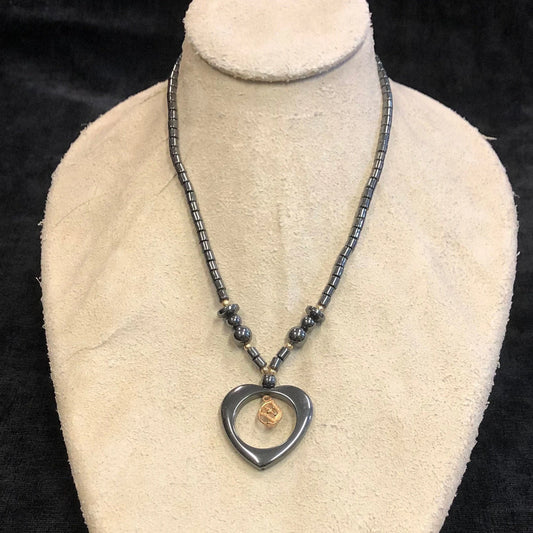 Hematite Heart Necklace