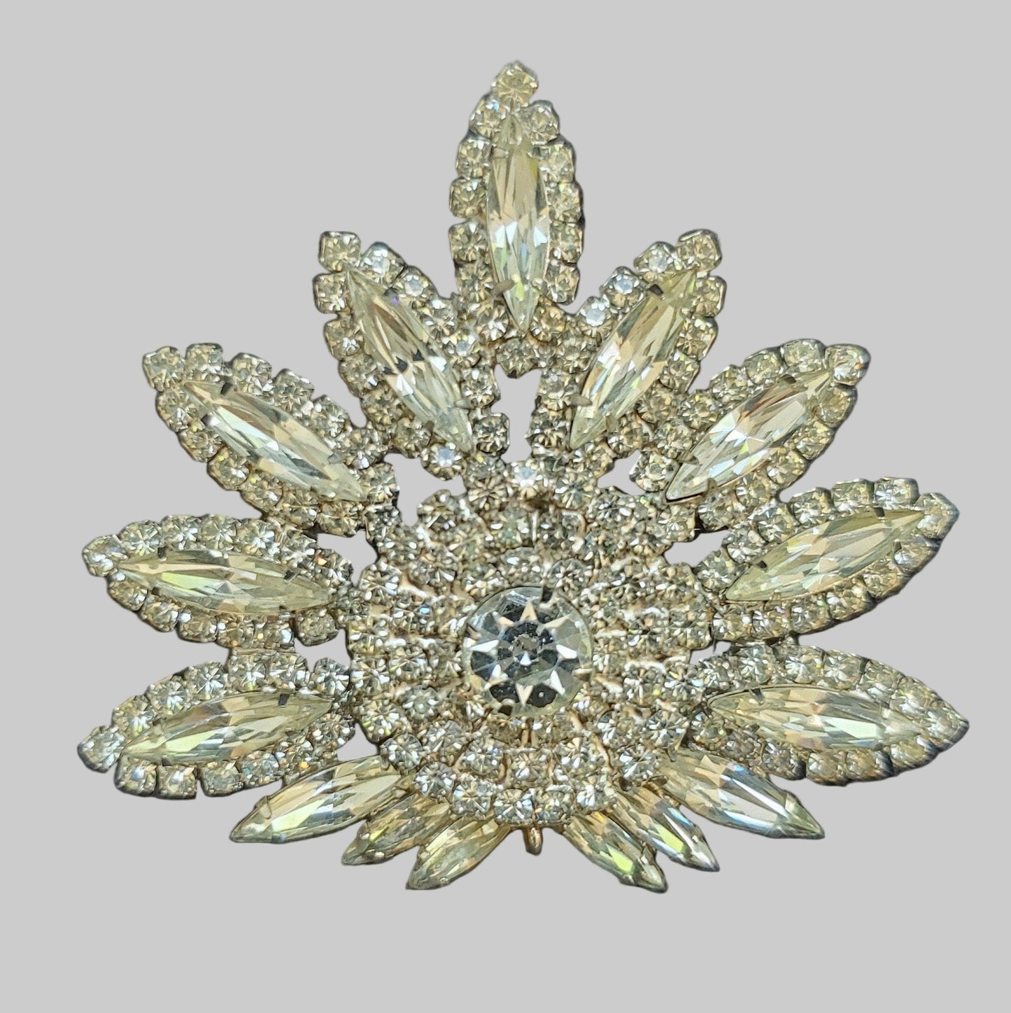 Sunburst Crystal Pin/Brooch