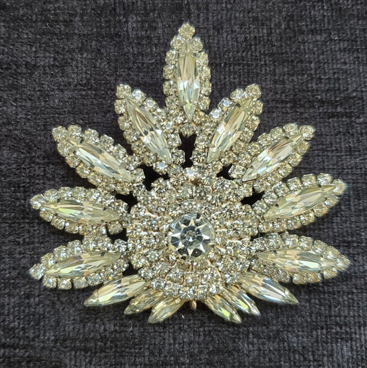 Sunburst Crystal Pin/Brooch