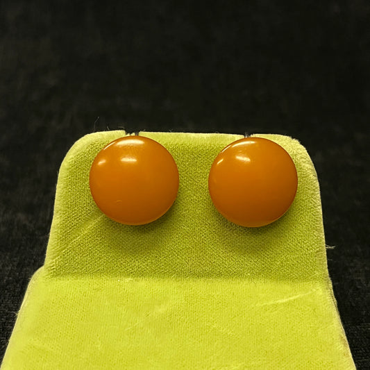 Burnt Orange Bakelite Screw Back Earrings