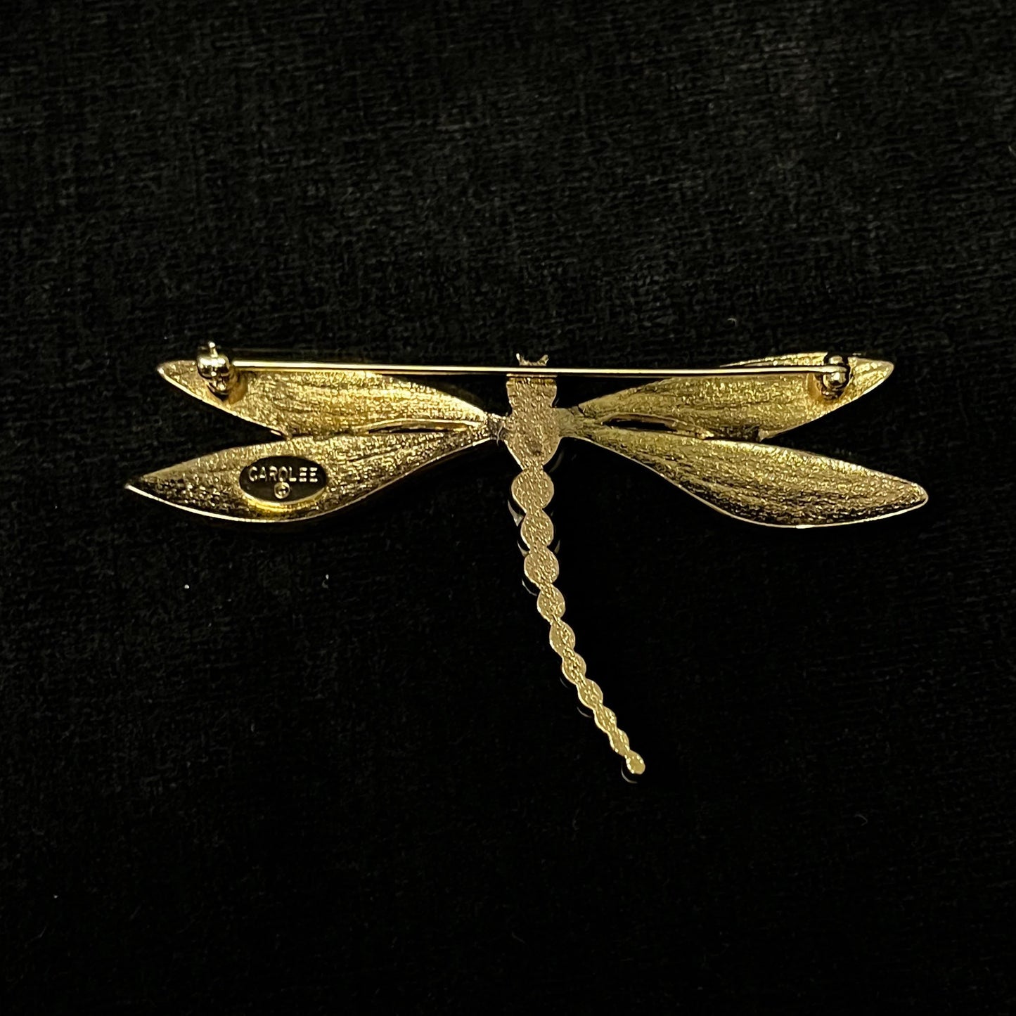 Carolee Gold Pearl Dragonfly With Austrian Crystal Edged Wings Brooch