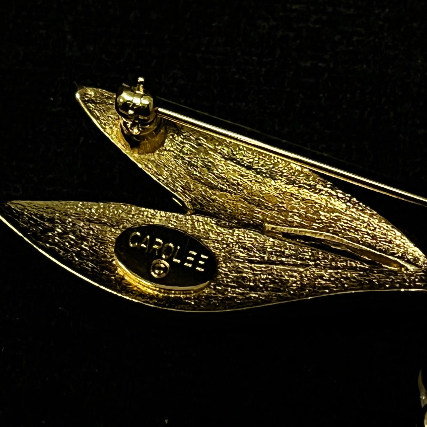 Carolee Gold Pearl Dragonfly With Austrian Crystal Edged Wings Brooch