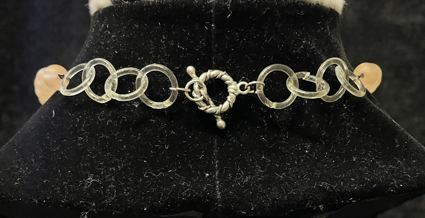 Pale Pink Delicate Lucite Blossom Necklace - Perfect for Bride or Prom Night