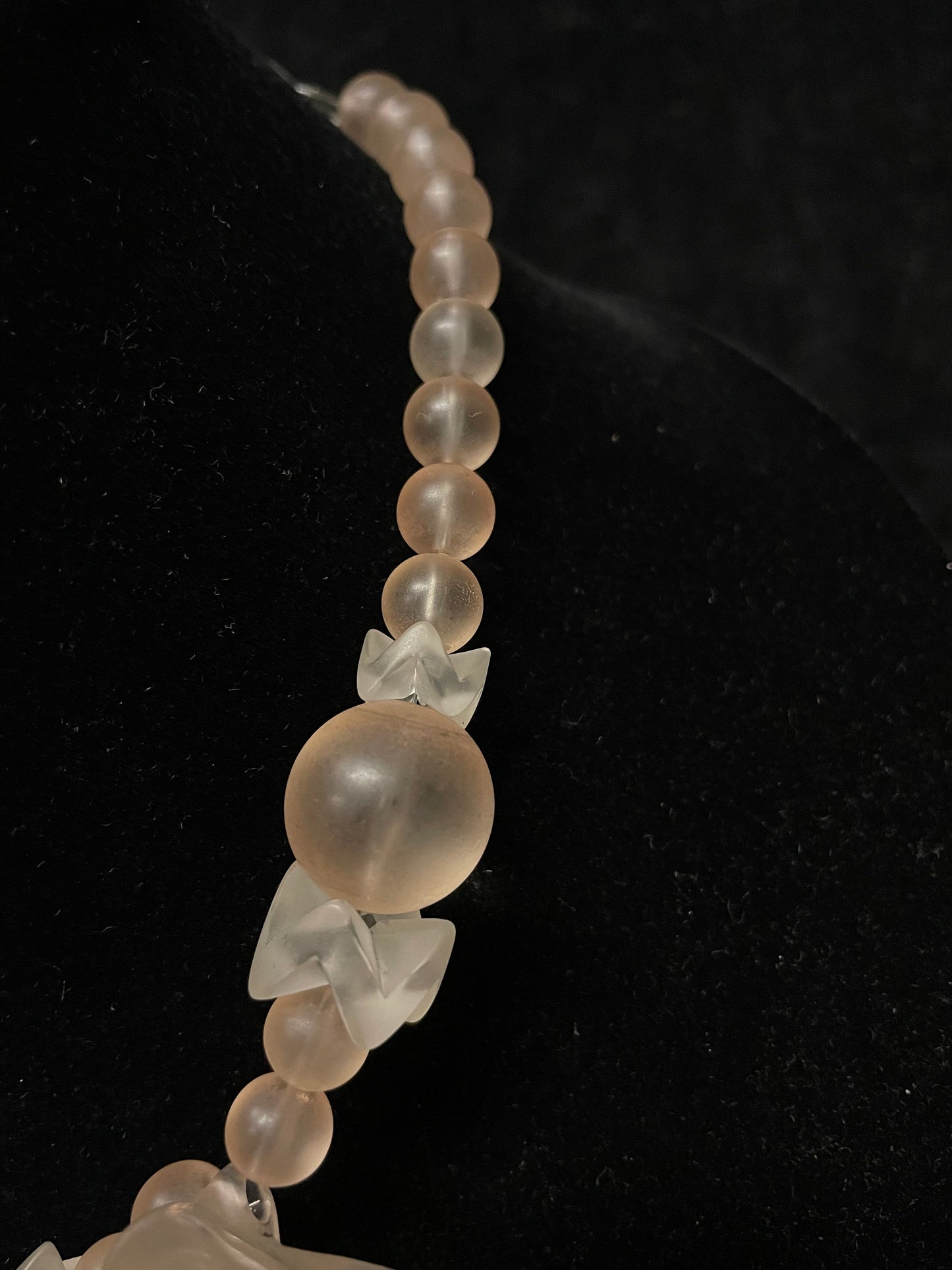 Pale Pink Delicate Lucite Blossom Necklace - Perfect for Bride or Prom Night