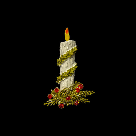 ART Christmas Candle Brooch/Pin