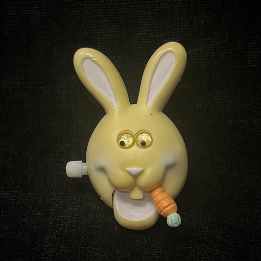 Wind Up Bunny Brooch/Pin Moveable Mouth