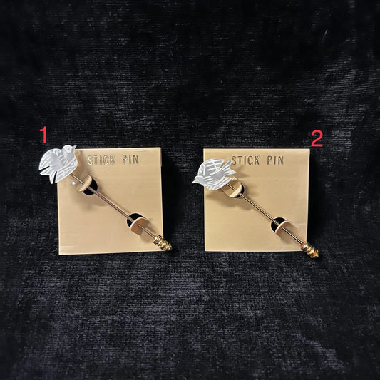 Pearl Dove Gold Stick Pins - Sold Separately