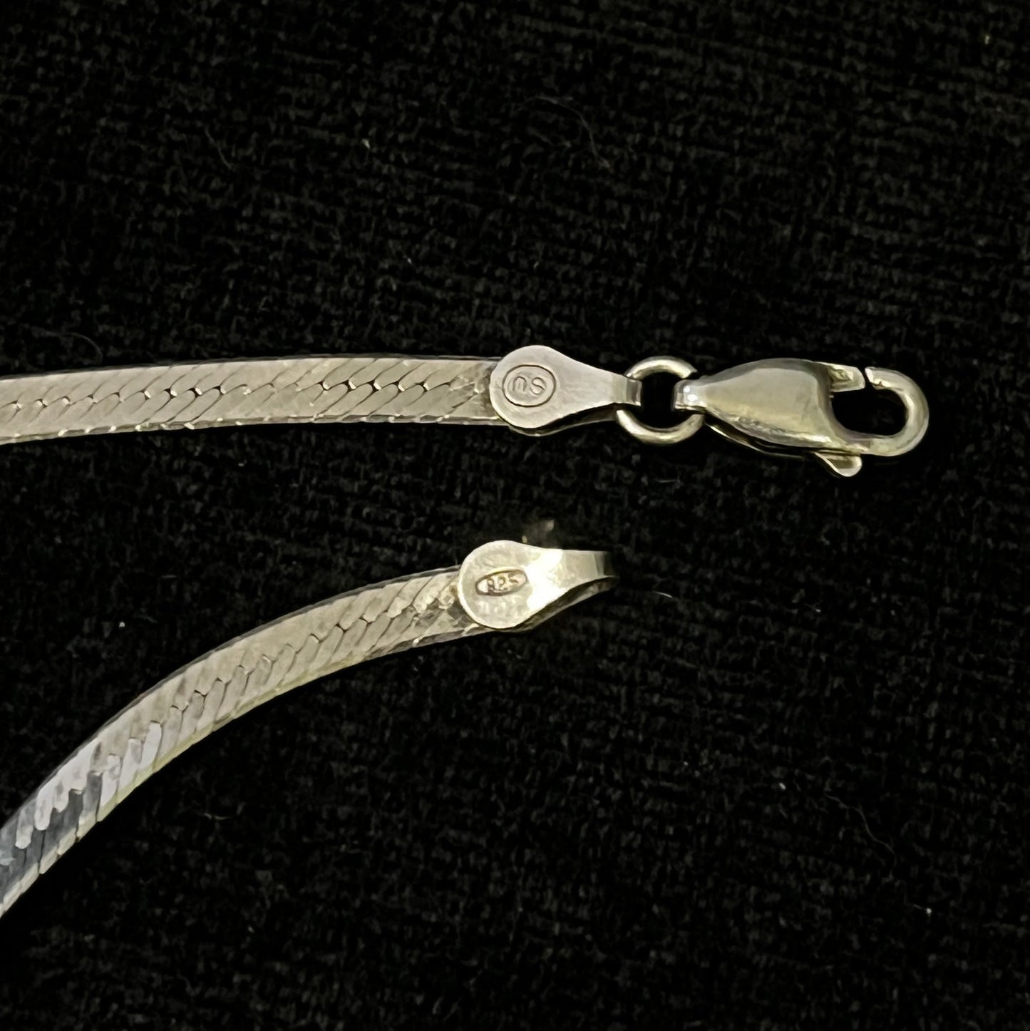 Sterling Silver Herringbone Bracelet - Made in Italy SU 4mm
