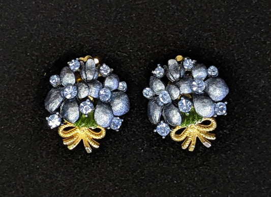 Something Blue, Blue Bouquet Earrings- Wedding Perfect Vintage