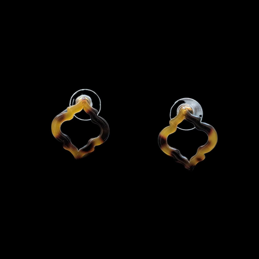 Tortoise Shell Plastic Drop Earrings