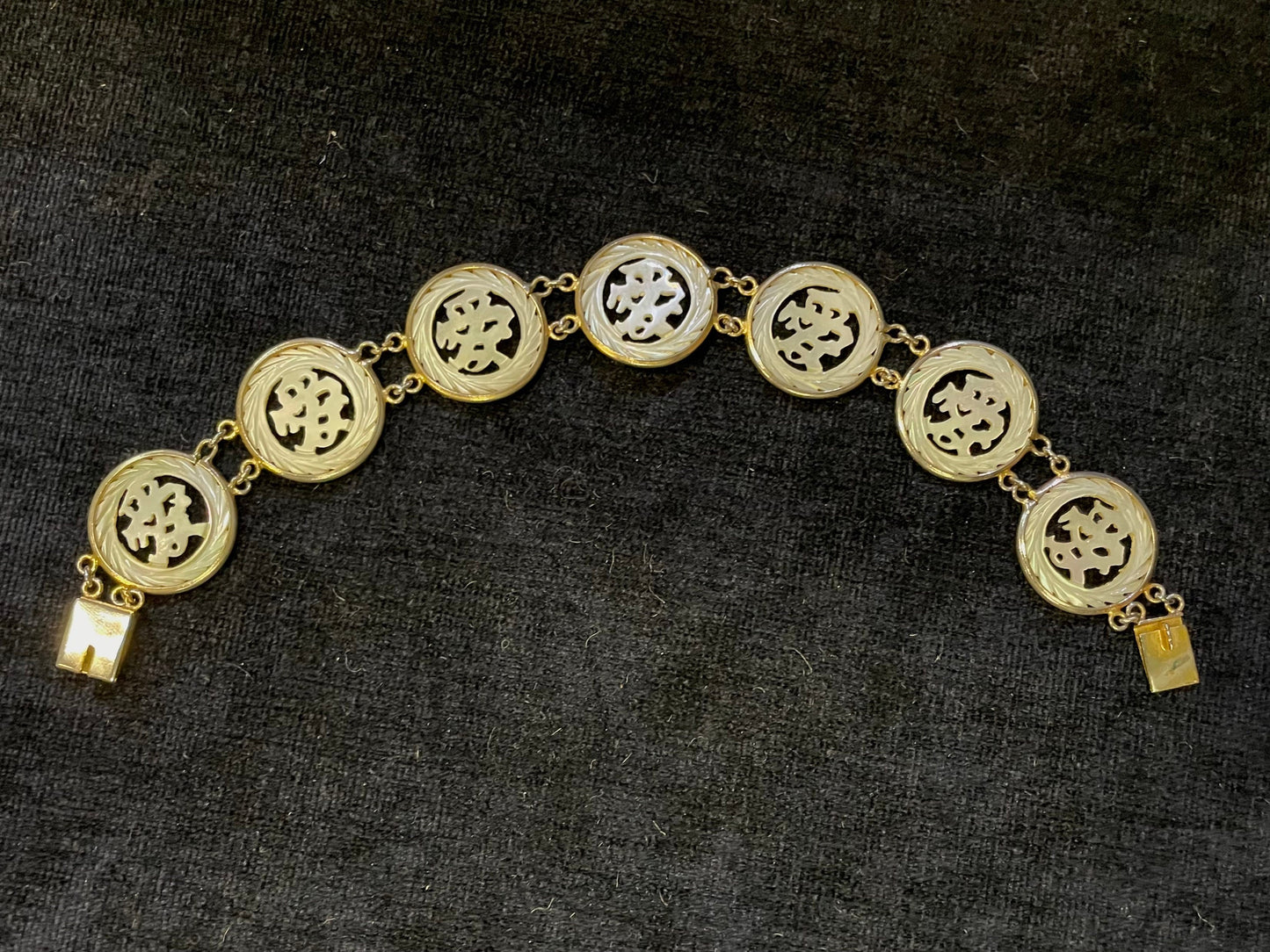 Chinese Mother of Pearl Hand Carved Sense Bracelet - Wedding Jewelry - Bridal Perfect