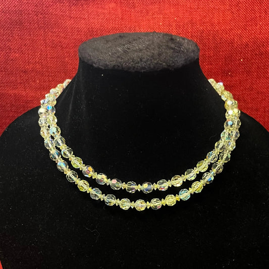Hobe' Iridescent Double Strand Austrian Crystal Princess Necklace