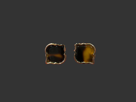 Faux Amber Stud Earrings