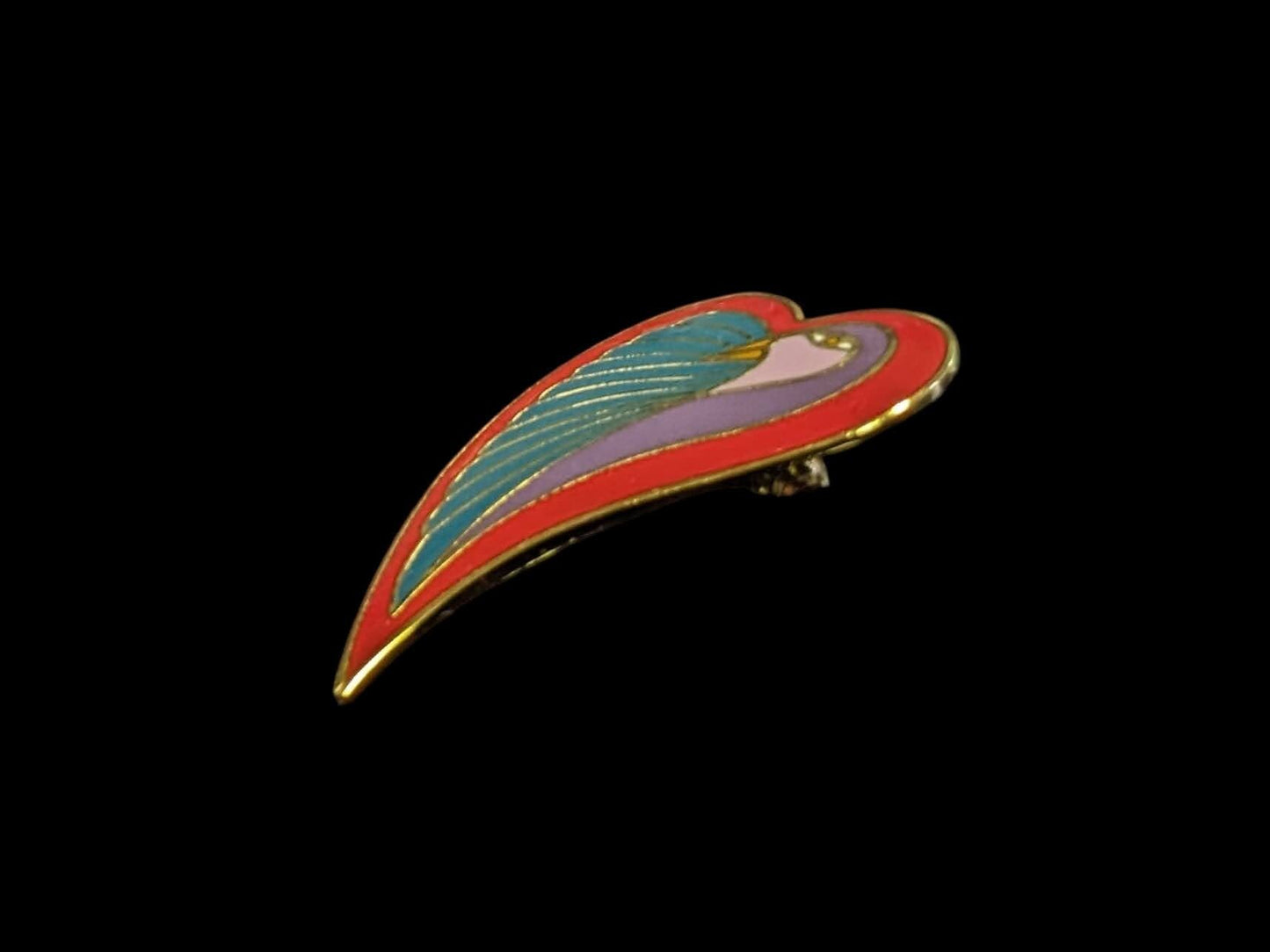 Laurel Burch Signed Dove Heart Pin - Vintage Peace Brooch
