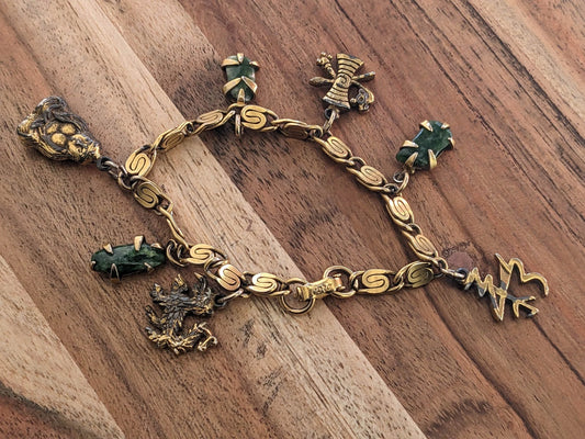 Coro Charm Bracelet with Jade