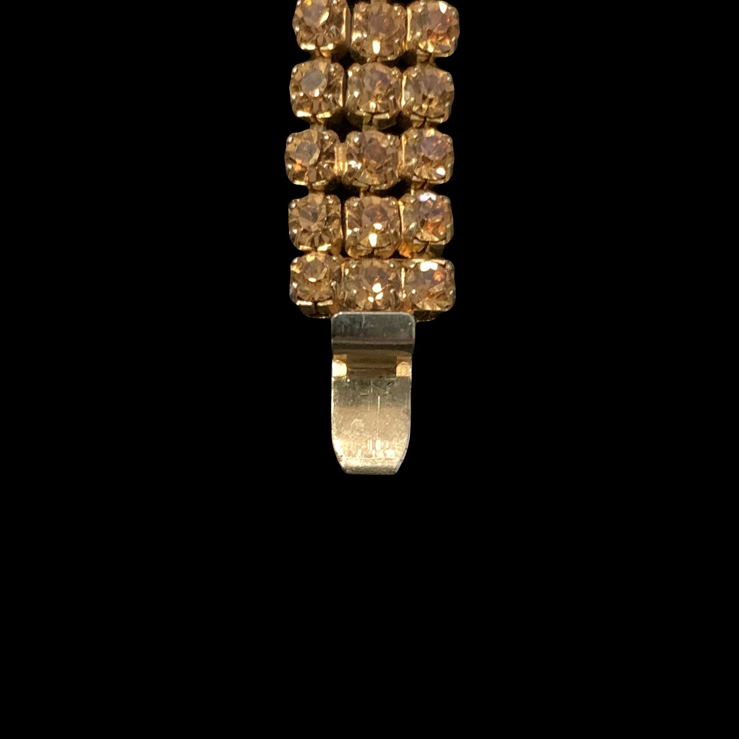 Weiss Prong Set Faux Topaz Crystal on Goldtone Bracelet - Sassy Topaz Weiss Bracelet