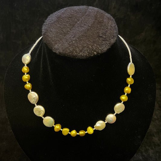Freshwater Gold and Coin Pearl Princess Necklace