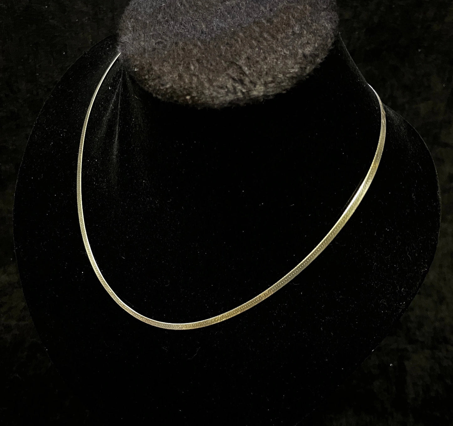 Italian Sterling Silver 4mm Herringbone Chain Princess Necklace