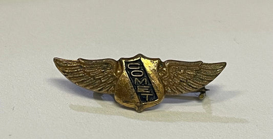 Brass COMET Wing Pin - Airplane Pin - Wings Pin