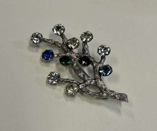 Van Dell Sterling Silver Tree Branch with 11 Birthstones Brooch