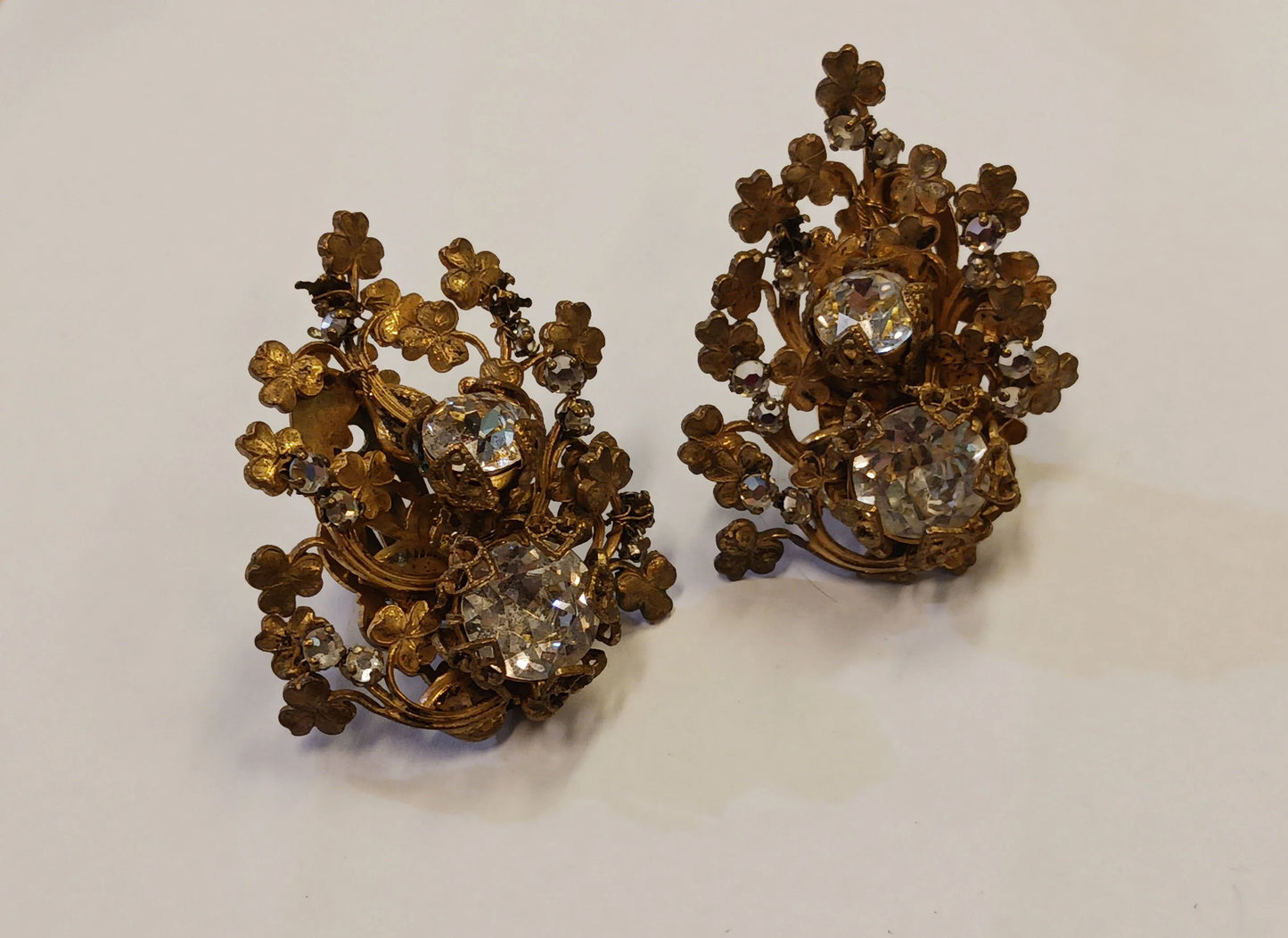 Vintage Signed Miriam Haskell Brooch and Earrings Set